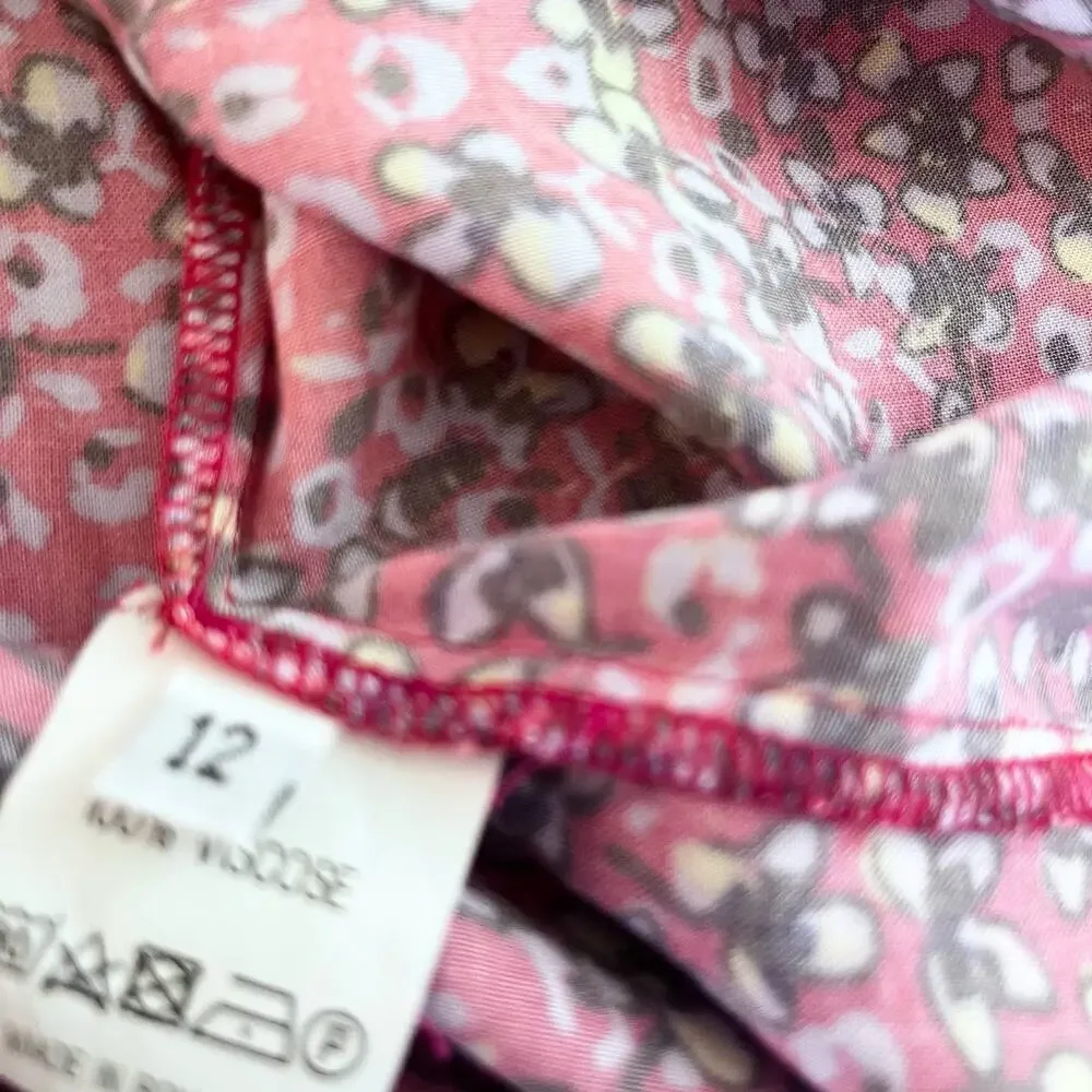 Maan girls floral button front dress size 12